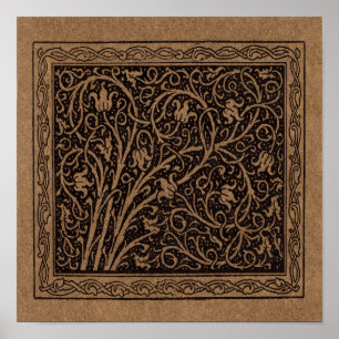 William Morris Campion Tooled Leather Damask Poster