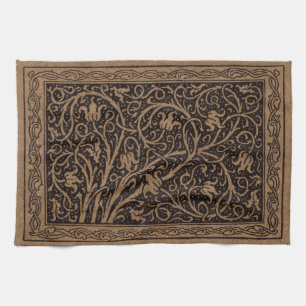 William Morris Campion Tooled Leather Damask Tea Towel