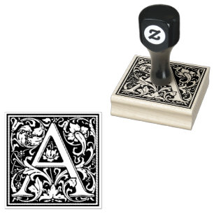 William Morris Capital Letter A Rubber Stamp