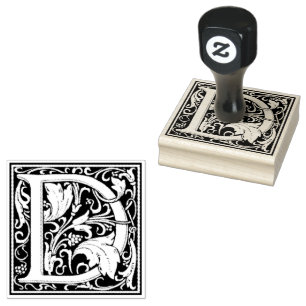 William Morris Capital Letter D Rubber Stamp