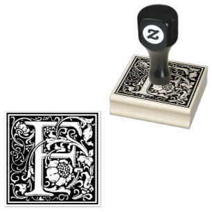 William Morris Capital Letter F Rubber Stamp