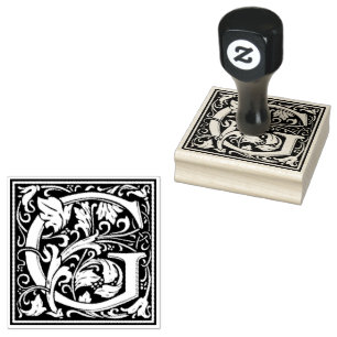 William Morris Capital Letter G Rubber Stamp