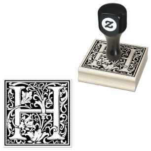 William Morris Capital Letter H Rubber Stamp