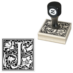 William Morris Capital Letter J Rubber Stamp