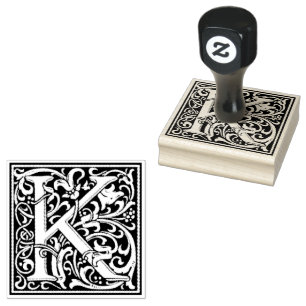 William Morris Capital Letter K Rubber Stamp