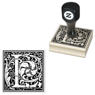 William Morris Capital Letter L Rubber Stamp