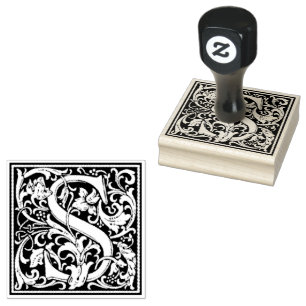 William Morris Capital Letter S Rubber Stamp