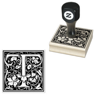 William Morris Capital Letter T Rubber Stamp