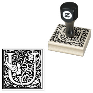 William Morris Capital Letter U Rubber Stamp