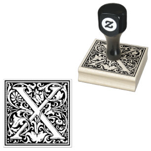 William Morris Capital Letter X Rubber Stamp