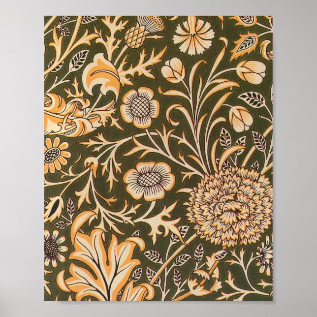 William Morris Cherwell Antique Floral Pattern Poster (Front)