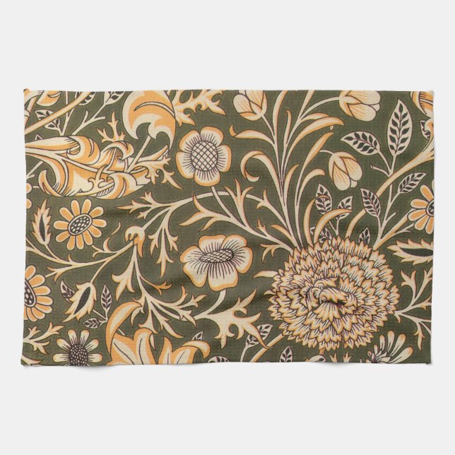 William Morris Cherwell Antique Floral Pattern Tea Towel (Horizontal)