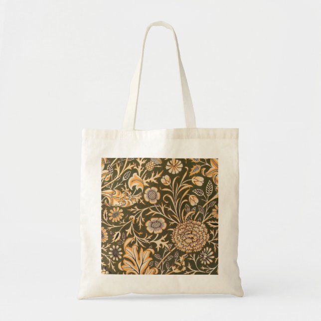 William Morris Cherwell Antique Floral Pattern Tote Bag (Front)