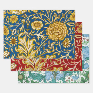William Morris Cherwell Floral Pattern Blue Wrapping Paper Sheet