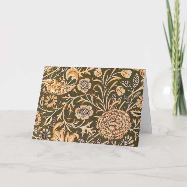 William Morris Cherwell Wallpaper Pattern Thank You Card (Front)