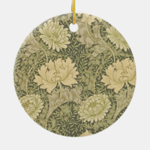 William Morris Chrysantemum Soft Floral Design Ceramic Tree Decoration