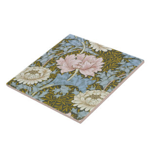 William Morris Chrysanthemum Floral Pattern Folia Tile