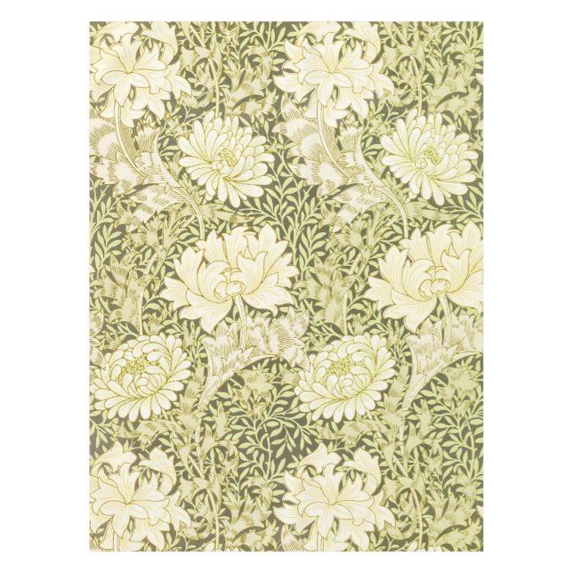 William Morris Chrysanthemum Floral Pattern Tablecloth (Front)