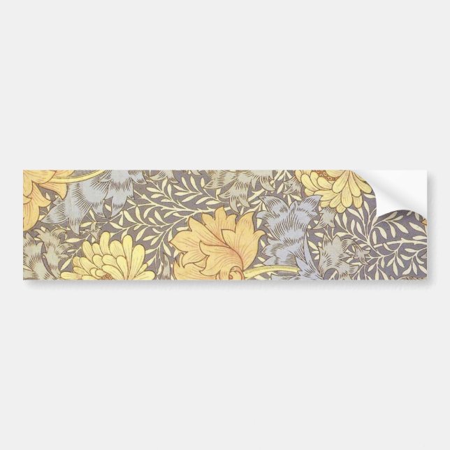 William Morris Chrysanthemum Mum Flowers Bumper Sticker (Front)
