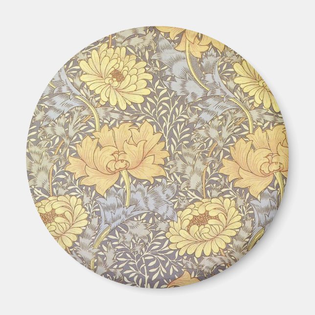 William Morris Chrysanthemum Mum Flowers Magnet (Front)