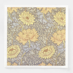 William Morris Chrysanthemum Mum Flowers Napkin