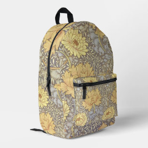 William Morris Chrysanthemum Mum Flowers Printed Backpack