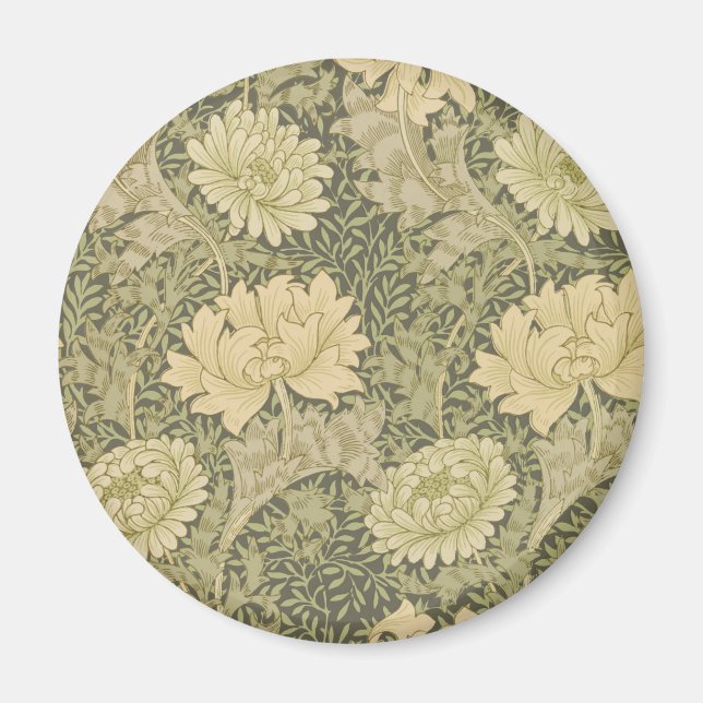 William Morris Chrysanthemum Mum Magnet (Front)