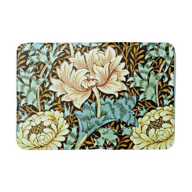 William Morris - Chrysanthemum Pattern,  Bath Mat (Front)