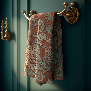 William Morris Chrysanthemum Pattern Bath Towel Se