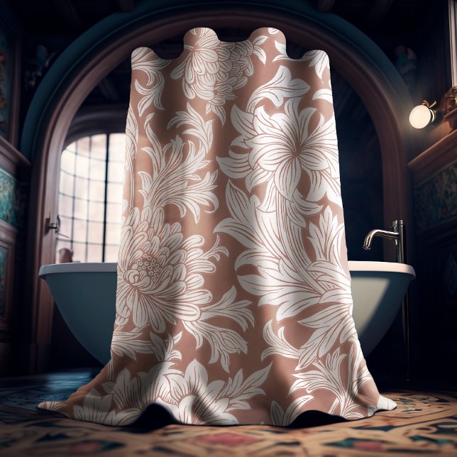 William Morris Chrysanthemum Pattern Shower Curtai Shower Curtain (Creator Uploaded)