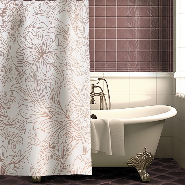 William Morris Chrysanthemum Pattern Shower Curtai Shower Curtain (Creator Uploaded)