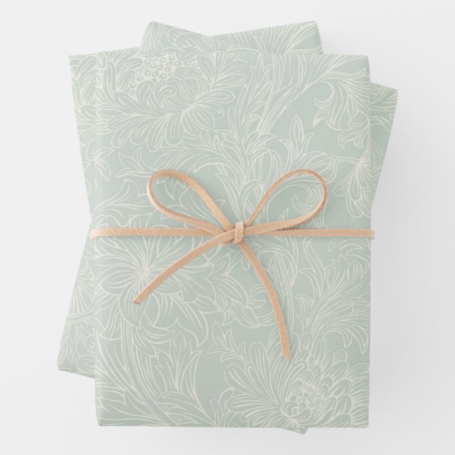 William Morris Chrysanthemum Pattern Wrapping Pape Paper Sheet (In situ)