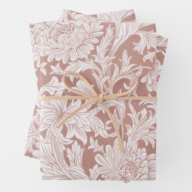 William Morris Chrysanthemum Pattern Wrapping Pape Paper Sheet (In situ)
