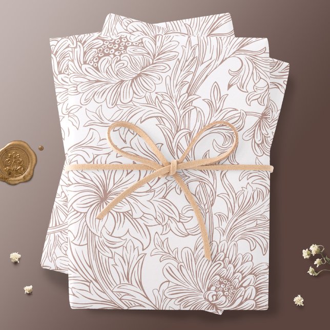 William Morris Chrysanthemum Pattern Wrapping Pape Wrapping Paper Sheet (Creator Uploaded)
