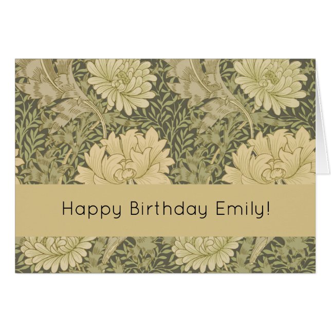 William Morris Chrysanthemum Sage Flower (Front Horizontal)