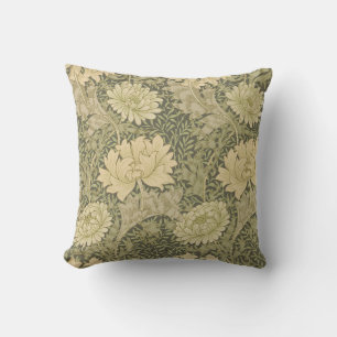 William Morris Chrysanthemum Sage Flower Cushion