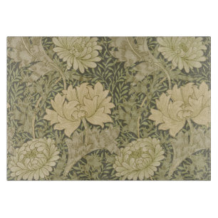 William Morris Chrysanthemum Sage Flower Cutting Board