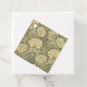 William Morris Chrysanthemum Sage Flower Favour Tags