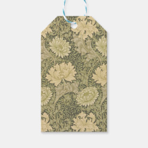 William Morris Chrysanthemum Sage Flower Gift Tags