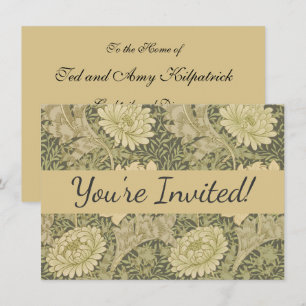 William Morris Chrysanthemum Sage Flower Invitation