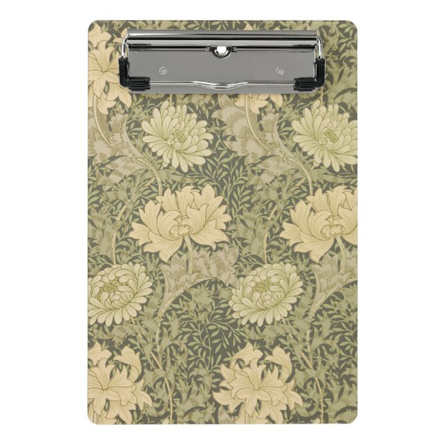 William Morris Chrysanthemum Sage Flower Mini Clipboard (Front)