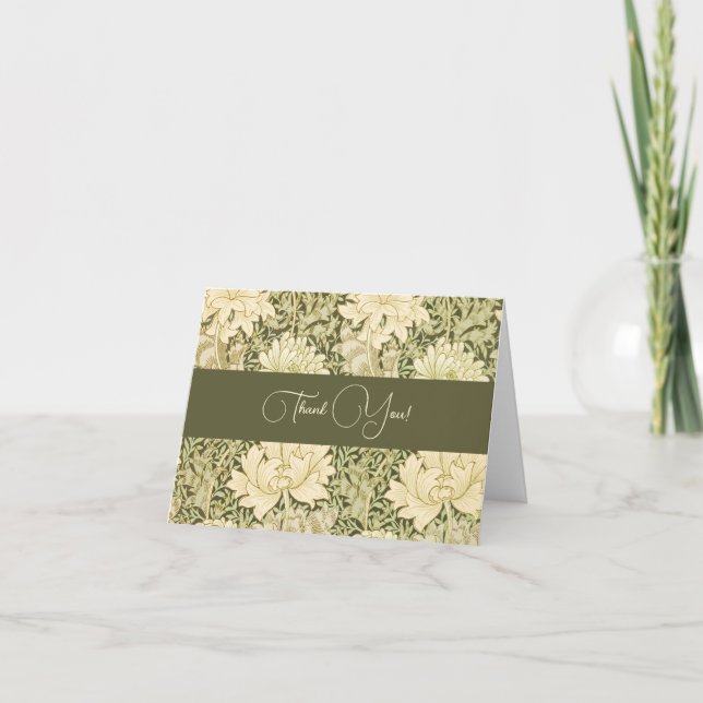 William Morris Chrysanthemum Thank You Card (Front)