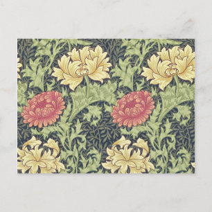 William Morris Chrysanthemum Vintage Floral Art Postcard
