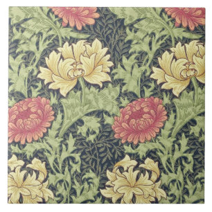William Morris Chrysanthemum Vintage Floral Art Tile