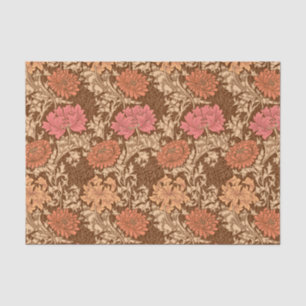 William Morris Chrysanthemums, Brown and Rust Tissue Paper