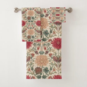  William Morris Chrysanthemums Floral Art Nouveau  Bath Towel Set
