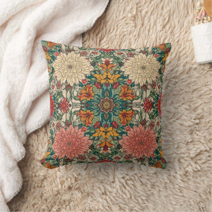  William Morris Chrysanthemums Floral Art Nouveau  Cushion
