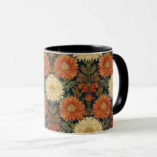 William Morris Chrysanthemums Floral Art Nouveau Mug