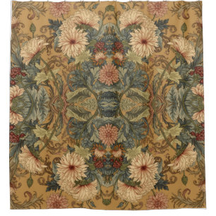  William Morris Chrysanthemums Floral Art Nouveau  Shower Curtain