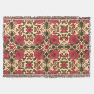  William Morris Chrysanthemums Floral Art Nouveau  Throw Blanket